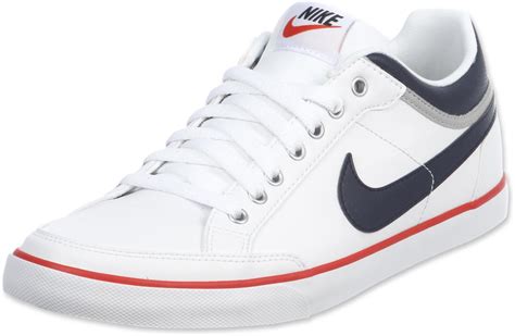 nike leder sneaker weiß blauer und roter akzent|nike de schuhe weiß.